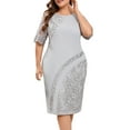 thumbnail image 1 of ZQUUVOU Women's Plus Size Lace Peplum Bodycon Vintage Cocktail Party Dress Gray, 1 of 2