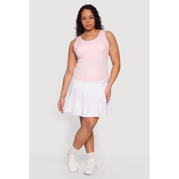 Women's Plus Size Lace Trim Scoop Neck Tank Top