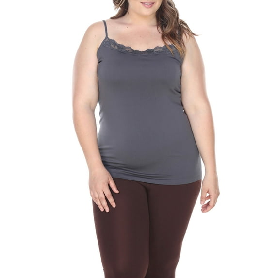 Women's Plus Size Lace Trim Tank Top