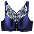 thumbnail image 1 of Women's Plus Size Lace Unlined Underwire Bra Casual Floral Print Gathered Together Daily Bra No Rims Underwear Lightweight Strappy Daily Bra, 1 of 6