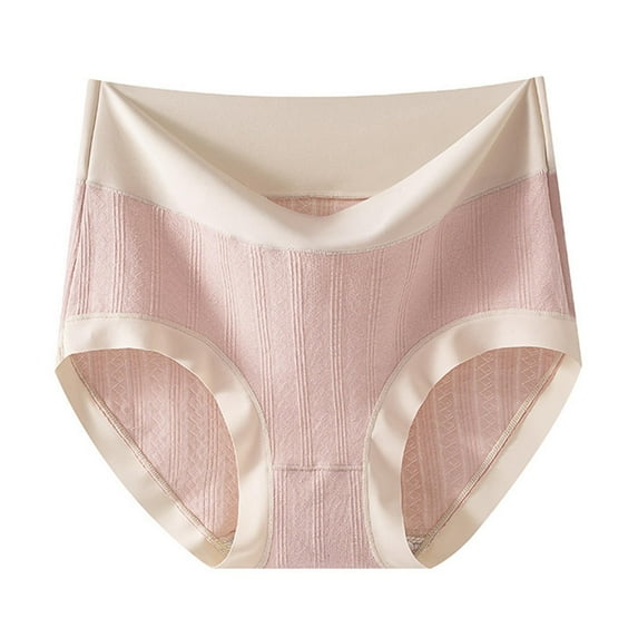 Women's Plus Size Leak-Proof Underwear High Waist Cotton Briefs Tummy Control Full Coverage Lace Trim Breathable Comfort Daily Wear