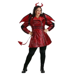 Women's Plus Size Leather Devil Costume