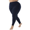 thumbnail image 1 of Women's Plus Size Leggings, High Elasticity 4-Way Stretch Cotton Spandex Solid Color Leggings, Soft Breathable Workout Yoga Pants for Lounge, Casual Wear, Spring and Fall-Navy, 1 of 6