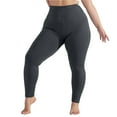 thumbnail image 1 of Leggings with Pockets for Women Plus Size Tummy Control 7/8 Length Slimming Compression Leggings High Waist Booty Lift Yoga Pants Dark Gray XL, 1 of 5