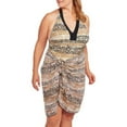 thumbnail image 1 of Women's Plus-Size Leopard Halter Tankini Swimsuit Set with Matching Sarong, 1 of 1