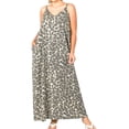 thumbnail image 1 of Women's Plus Size Leopard Print Adjustable Strap Maxi Dress, 1 of 3