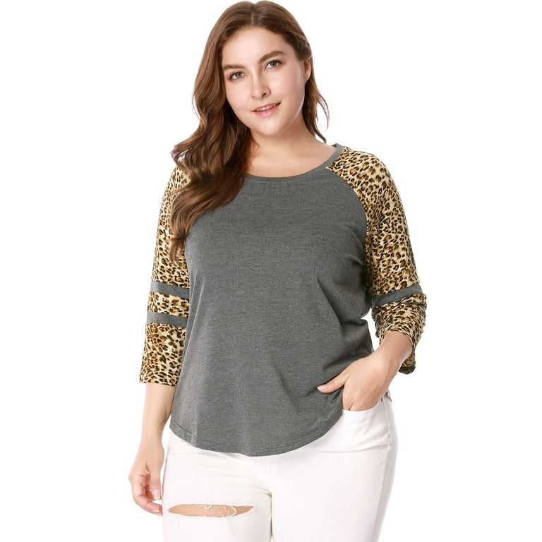 Raglan shirt with leopard hot sale sleeves