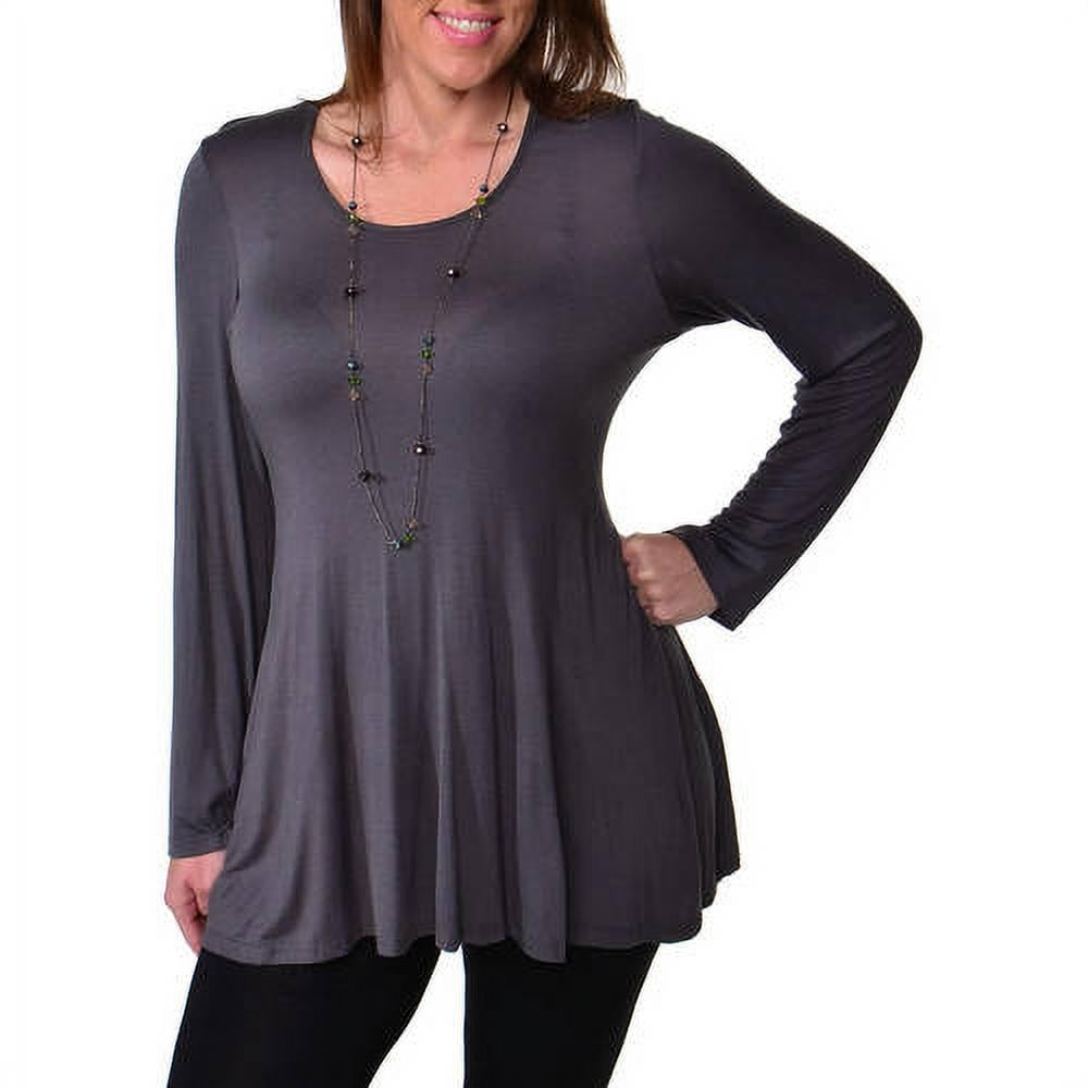 Women's Plus Size Less is More Long Sleeve Tunic