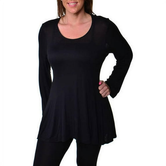 Women's Plus Size Less is More Long Sleeve Tunic