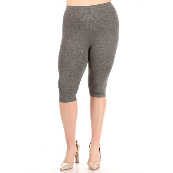Women's Plus Size Lightweight Casual High Waist Solid Yoga Running Capri Leggings