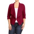 thumbnail image 1 of Women's Plus Size Lightweight Draped Neck Open Front Solid Blazer Jacket, 1 of 3