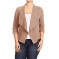 thumbnail image 1 of Women's Plus Size Lightweight Draped Neck Open Front Solid Blazer Jacket, 1 of 3