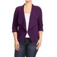 thumbnail image 1 of Women's Plus Size Lightweight Draped Neck Open Front Solid Blazer Jacket, 1 of 3