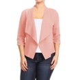 thumbnail image 1 of Women's Plus Size Lightweight Draped Neck Open Front Solid Blazer Jacket, 1 of 3
