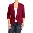 thumbnail image 1 of Women's Plus Size Lightweight Draped Neck Open Front Solid Blazer Jacket, 1 of 3