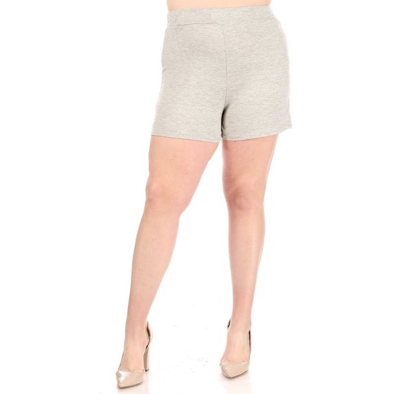 Women's Plus Size Lightweight Elastic High Waist Basic Solid Pants Shorts