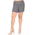 thumbnail image 1 of Women's Plus Size Lightweight Elastic High Waist Basic Solid Pants Shorts, 1 of 4