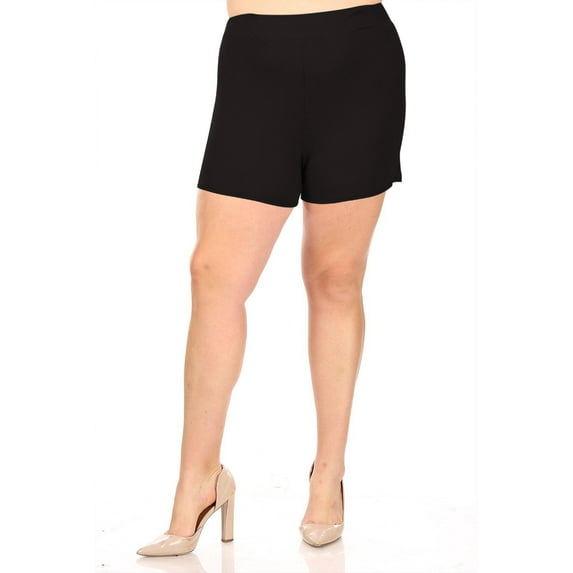 Women's Plus Size Lightweight Elastic High Waist Basic Solid Pants Shorts