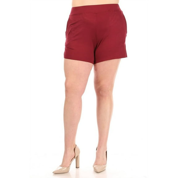 Women's Plus Size Lightweight Elastic High Waist Basic Solid Pants Shorts
