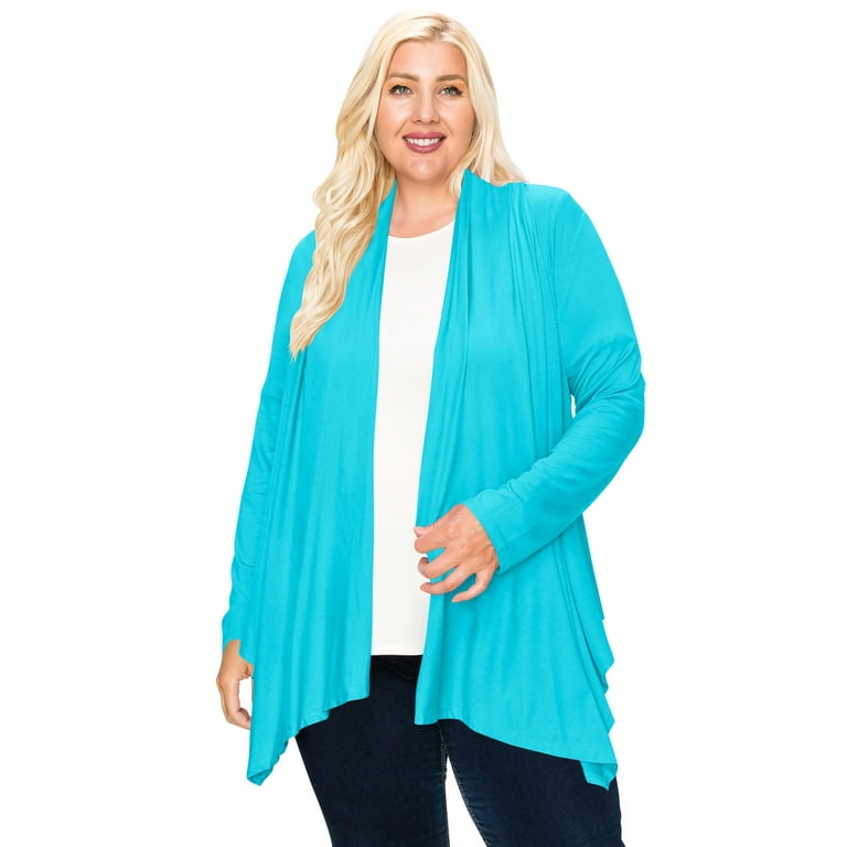 Turquoise cardigan plus size cheap