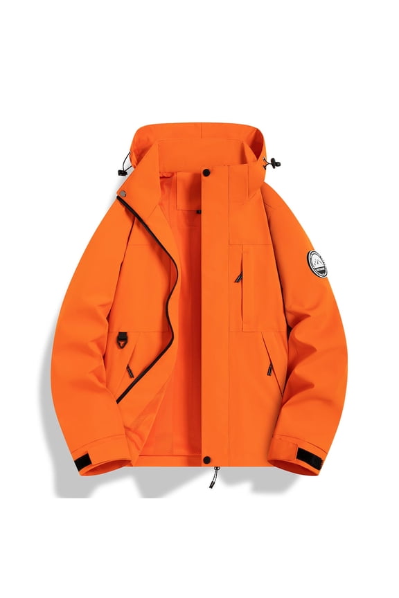 Women's Plus Size Lightweight Rain Jacket Waterproof Windbreaker Jacket with Detachable Hood with Zippered Pockets for Hiking Travel