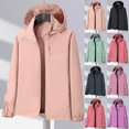 thumbnail image 1 of Women's Plus Size Lightweight Waterproof Windbreaker Jacket with Detachable Hood with Zippered Pockets for Hiking Travel, 1 of 6