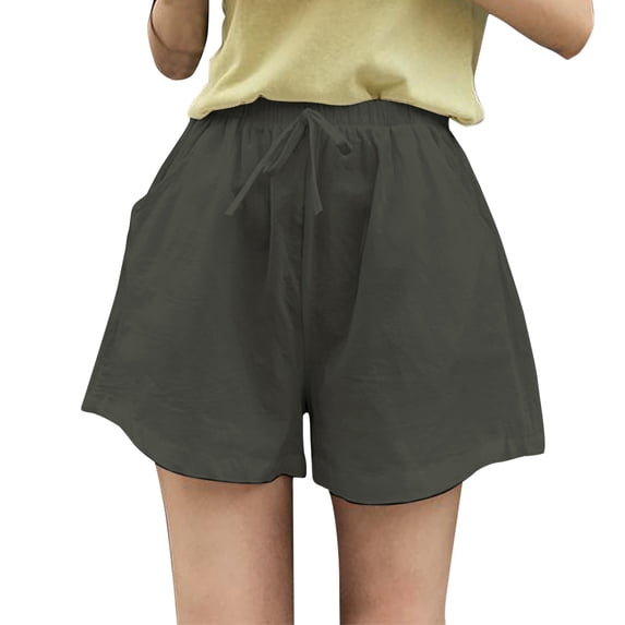 Women's Plus Size Linen Shorts - Wide Leg Beach Casual 5 Summer Pants | Yubnlvae | Women's Plus Size Wide Leg Pants Home And Beach Hot Pants Summer (C | M)