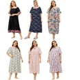 thumbnail image 1 of Women's Plus Size Long Nightgowns Floral Print Short Sleeve Long T-Shirt Lounger House Dress Casual Loose Nightshirts, XL-4XL, 1 of 8