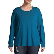 Womens Plus Size Long Sleeve Core Tee Turquise, OX