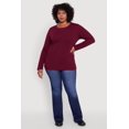 thumbnail image 1 of Women's Plus Size Long Sleeve Crew Neck Tee, 1 of 5