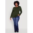 thumbnail image 1 of Women's Plus Size Long Sleeve Crew Neck Tee, 1 of 5