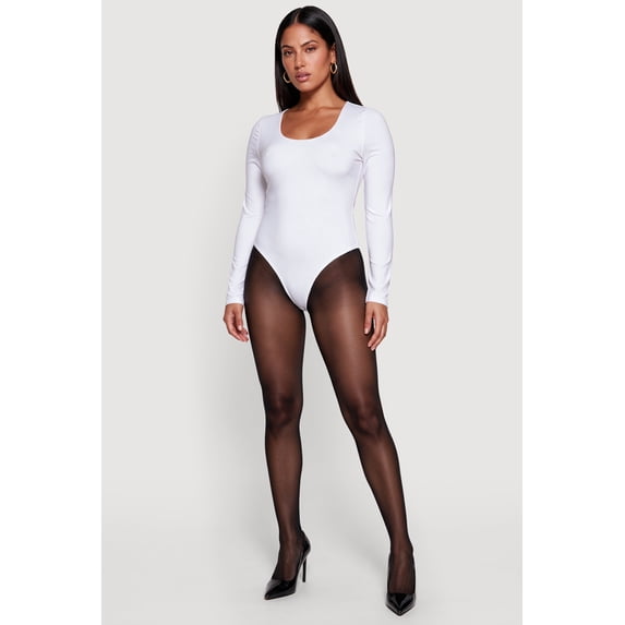 Women's Plus Size Long Sleeve Scoop Neck Bodysuit