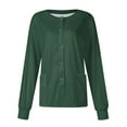 thumbnail image 1 of Women's Plus Size Long Sleeve Snap Front Warm Up Scrub Jacket Round Neck Solid Print Medical Nursing Cardigan Uniform With Storage Pockets Dark Green 5XL, 1 of 4