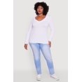 thumbnail image 1 of Women's Plus Size Long Sleeve V-Neck Basic Tee, 1 of 5