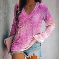 thumbnail image 1 of Women's Plus Size Long Sleeve V Neck Loose Blouse 2X Casual Top, 1 of 5