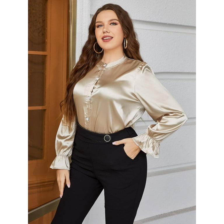 Big women in satin blouses clearance
