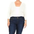 thumbnail image 1 of Women's Plus Size Long Sleeves Lightweight Open Solid Sweater Bolero Cardigan S-3XL, 1 of 5