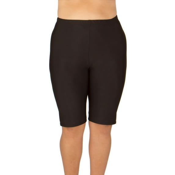 Women's Plus Size Long Swim Shorts - Available in 2 COLORS - 4X (24W-26W) / Black