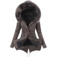 thumbnail image 1 of Women's Plus Size Long Winter Coat – Thick Hooded Overcoat with Full Sleeve for Casual Daily Wear, 1 of 3