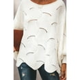 thumbnail image 1 of Women's Plus Size Loose Blouse Tops Batwing Sleeve Hollow Out Fall Shirt Sweaters, 1 of 3