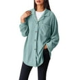 thumbnail image 1 of Women's Plus Size Loose Knit Button Up Shirt Casual Comfortable Solid Color Long Sleeve Top Outerwear, 1 of 2