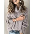 thumbnail image 1 of Women's Plus Size Loose Knit Pullover Tops Cowl Neck Long Sleeve Pull Over Top, 1 of 2
