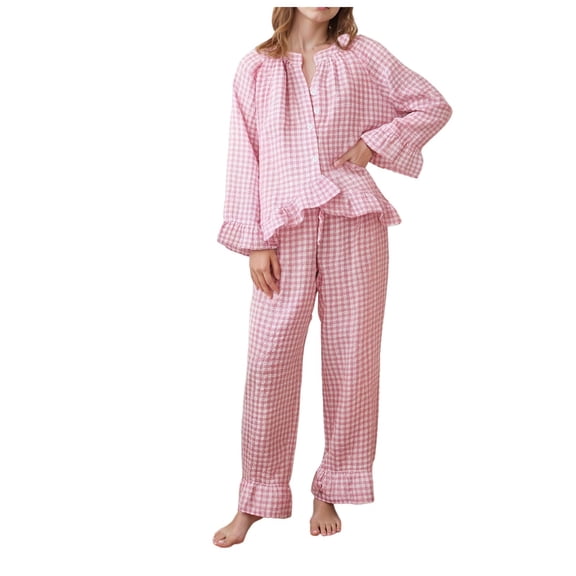 Women's Plus Size Lounge Sets Soft Crew Neck Tops and wide Leg Pants 2 Piece Outfits Pajama Set Dark Gray XL