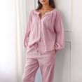 thumbnail image 1 of Women's Plus Size Lounge Sets Soft Crew Neck Tops and wide Leg Pants 2 Piece Outfits Pajama Set Navy S, 1 of 9