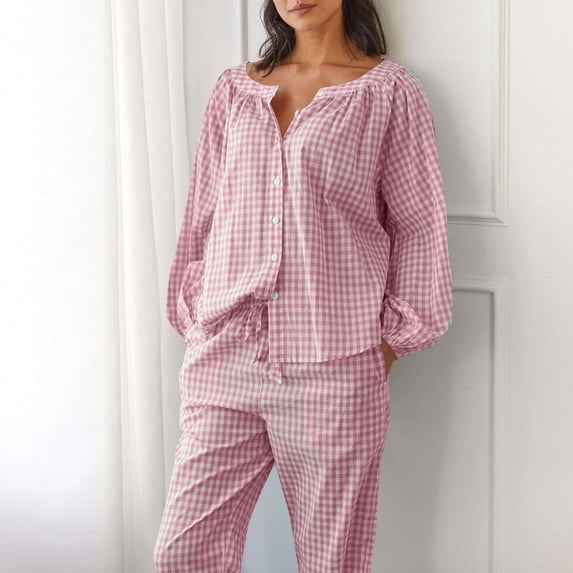 Women's Plus Size Lounge Sets Soft Crew Neck Tops and wide Leg Pants 2 Piece Outfits Pajama Set Navy S