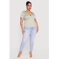 thumbnail image 1 of Women's Plus Size Metallic Detail Keyhole Top, 1 of 4
