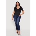 thumbnail image 1 of Women's Plus Size Metallic Detail Keyhole Top, 1 of 4