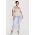 thumbnail image 1 of Women's Plus Size Metallic Detail Keyhole Top, 1 of 4