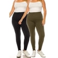 thumbnail image 1 of Women's Plus Size Microfiber Full Solid Length Leggings Pack of 2, 1 of 5