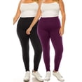 thumbnail image 1 of Women's Plus Size Microfiber Full Solid Length Leggings Pack of 2, 1 of 5